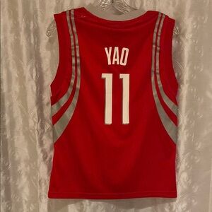 NBA Adidas Authentics Houston Rockets Yao Ming Jersey Youth Size Medium 🔥 YB6